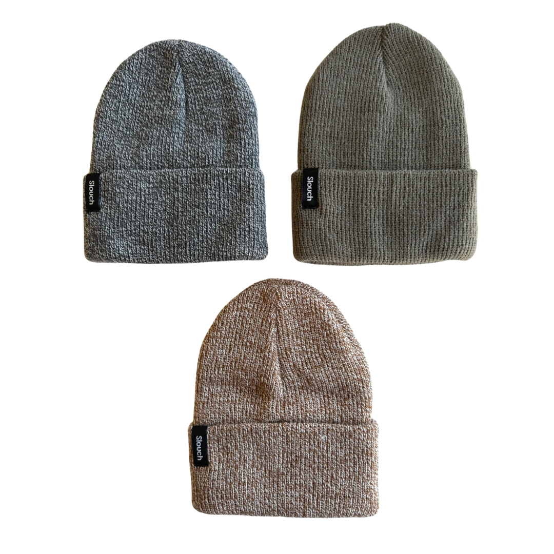 Heather Gray, Cliff, & Heather Copper Beanie Bundle with Yarn