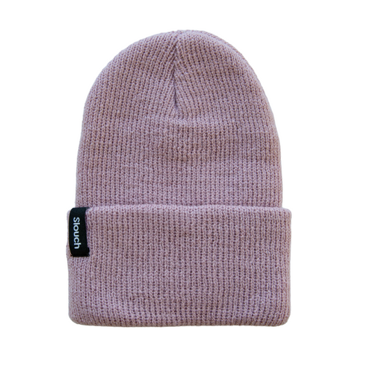 Mauve Knit Cuff Beanie for Infants, Toddlers, and Adults
