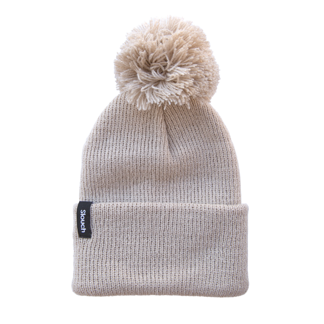 Moon Knit Cuff Beanie w/ Pom for Infants, Toddlers, and Adults