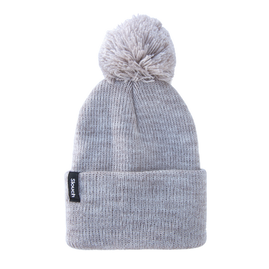 Oat Knit Cuff Beanie w/ Pom for Infants, Toddlers, and Adults