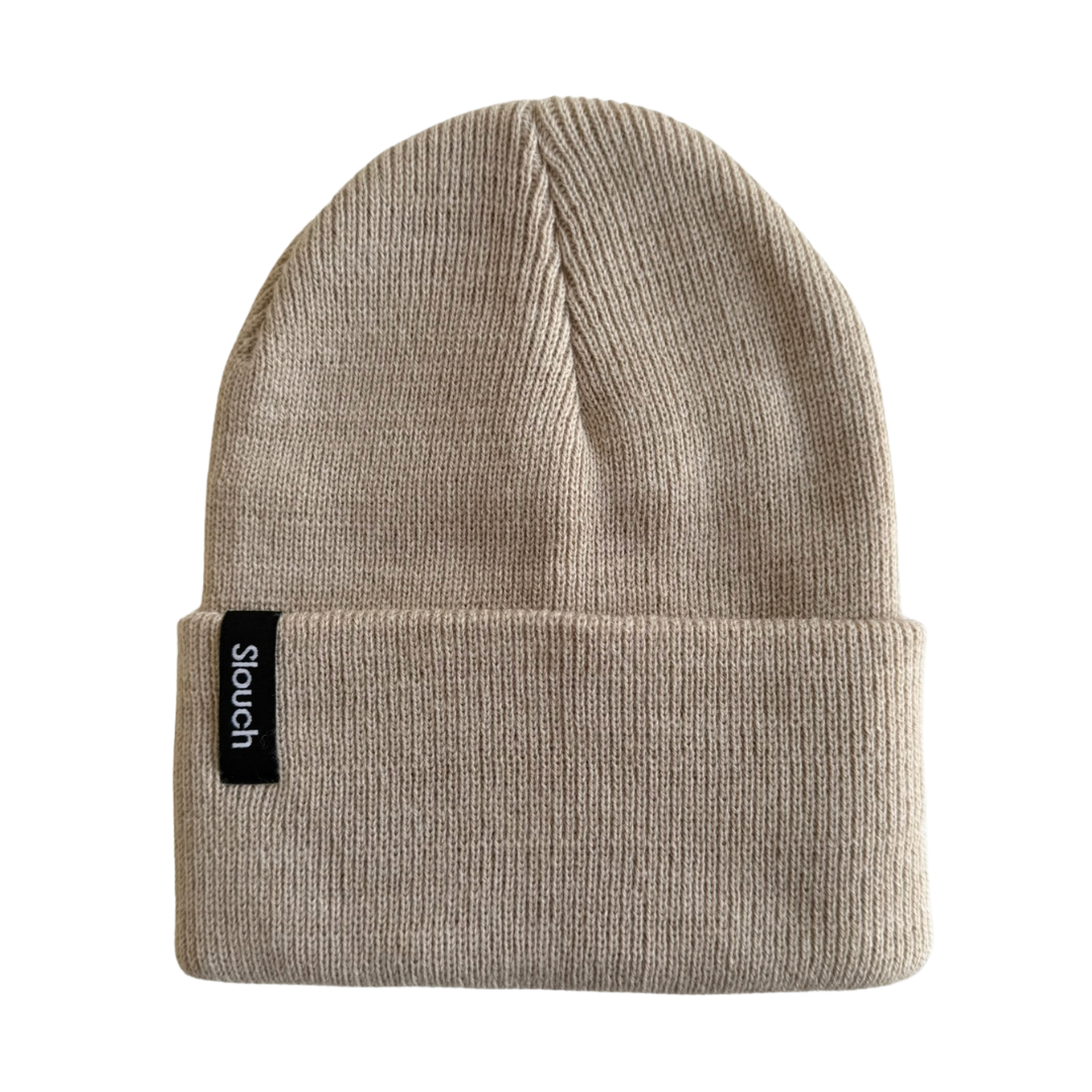 Beige Knit Cuff Beanie