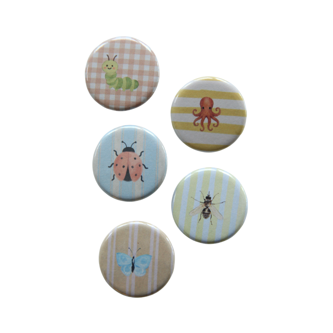 1.25" Button Pin 5-Pack - Animal