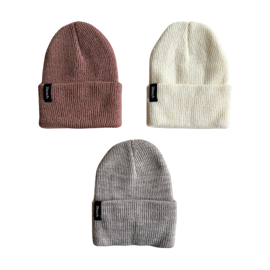 Clay, Cloud, & Oat Beanie Bundle for Infants, Toddler, and Adults