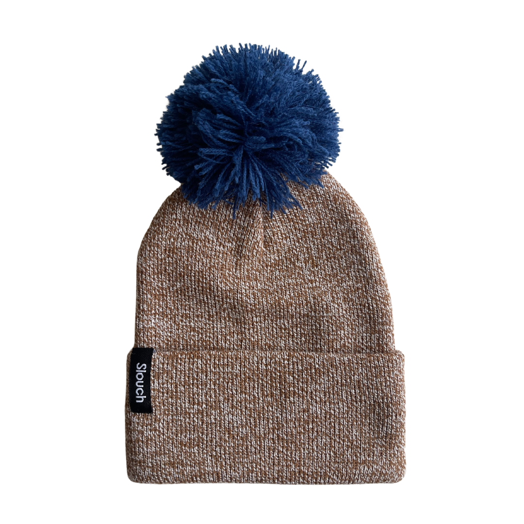 Heather Copper Knit Cuff Beanie w/ Tahoe Pom