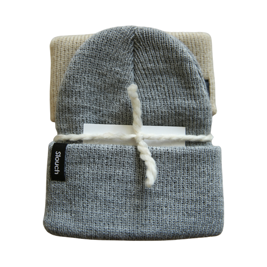 Infant Beanie Bundle - Gray, Oatmeal, & Royal Blue