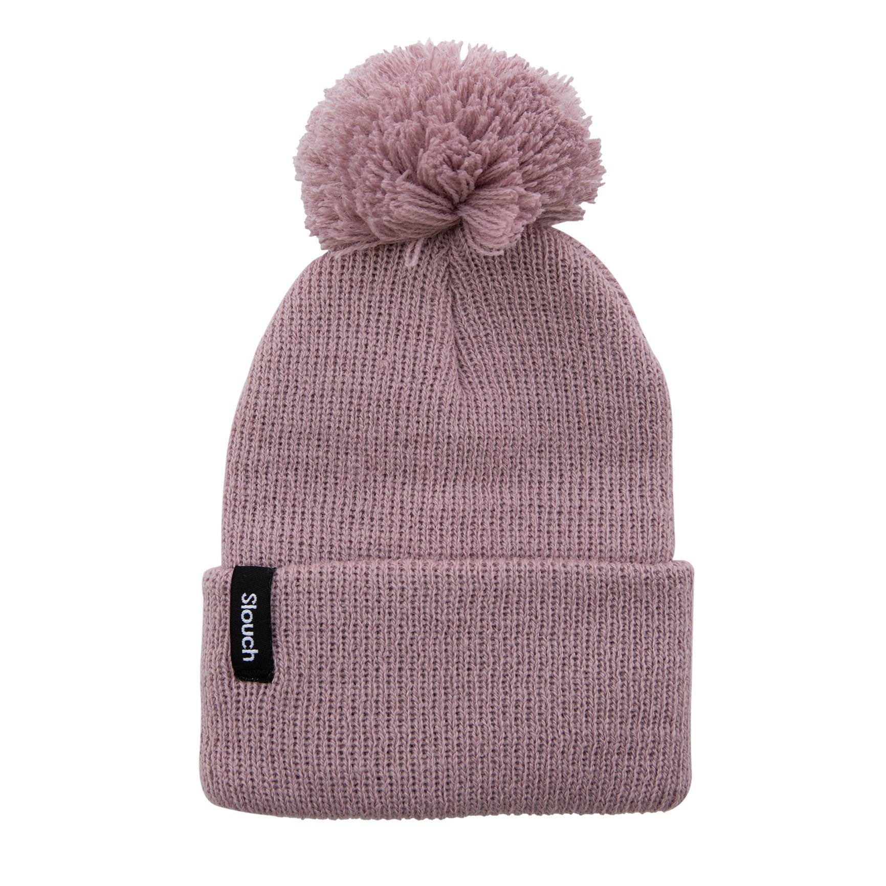 Mauve Knit Cuff Beanie w/ Pom for Infants, Toddlers, and Adults