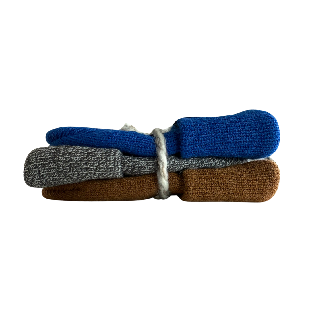Royal Blue, Heather Gray, and Copper Knit Cuff Beanie Bundle