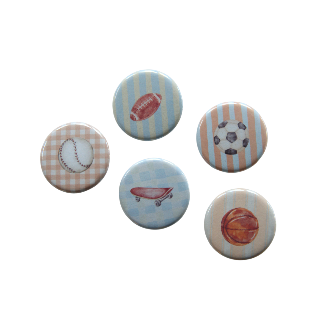 1.25" Button Pin 5-Pack - Sports