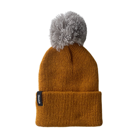 Sunburst Knit Cuff Beanie w/ Oat Pom