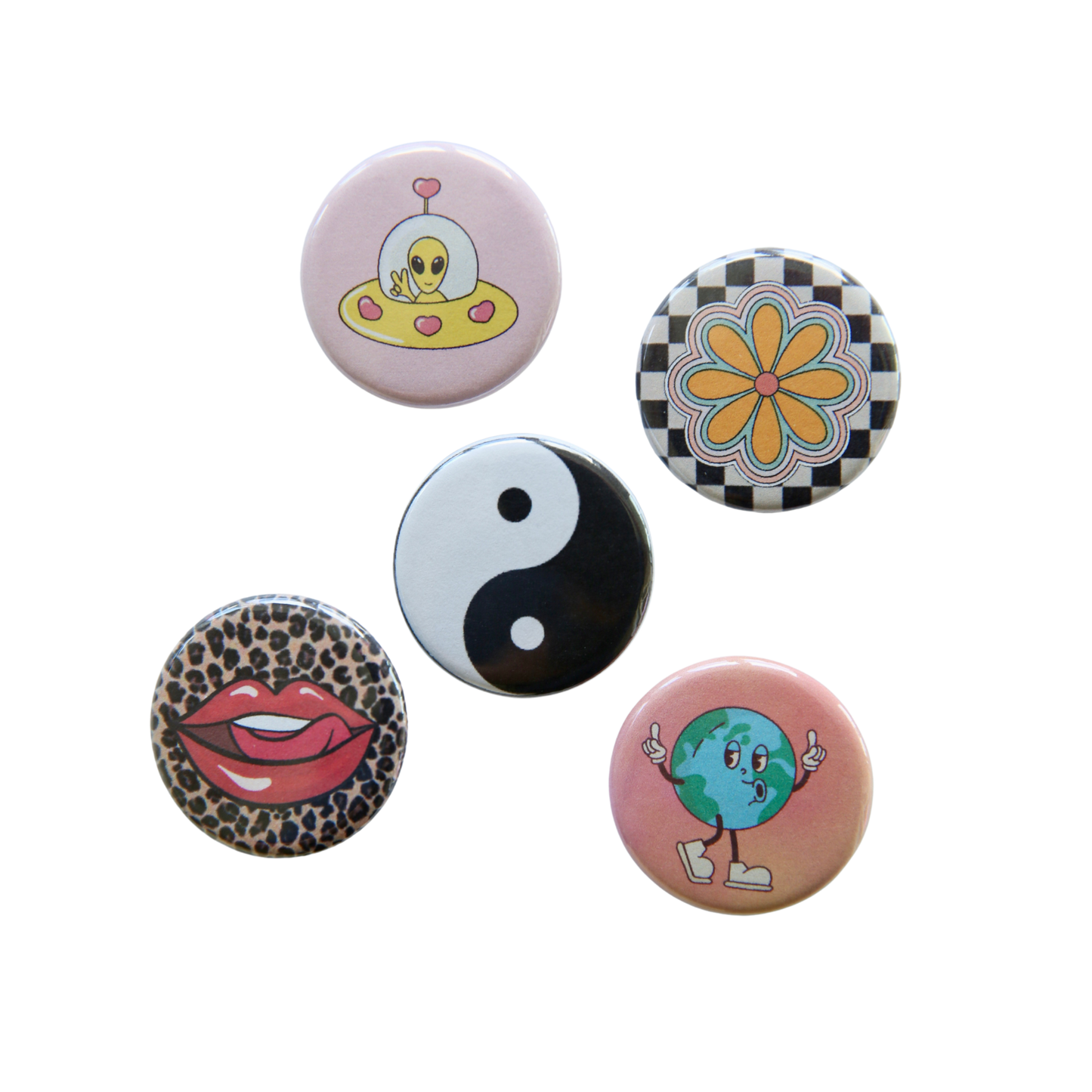 1.25" Button Pin 5-Pack - 90's Vibes