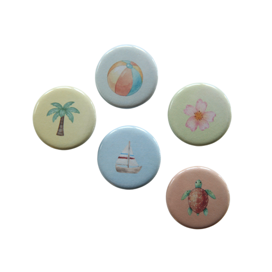 1.25" Button Pin 5-Pack - Vacation