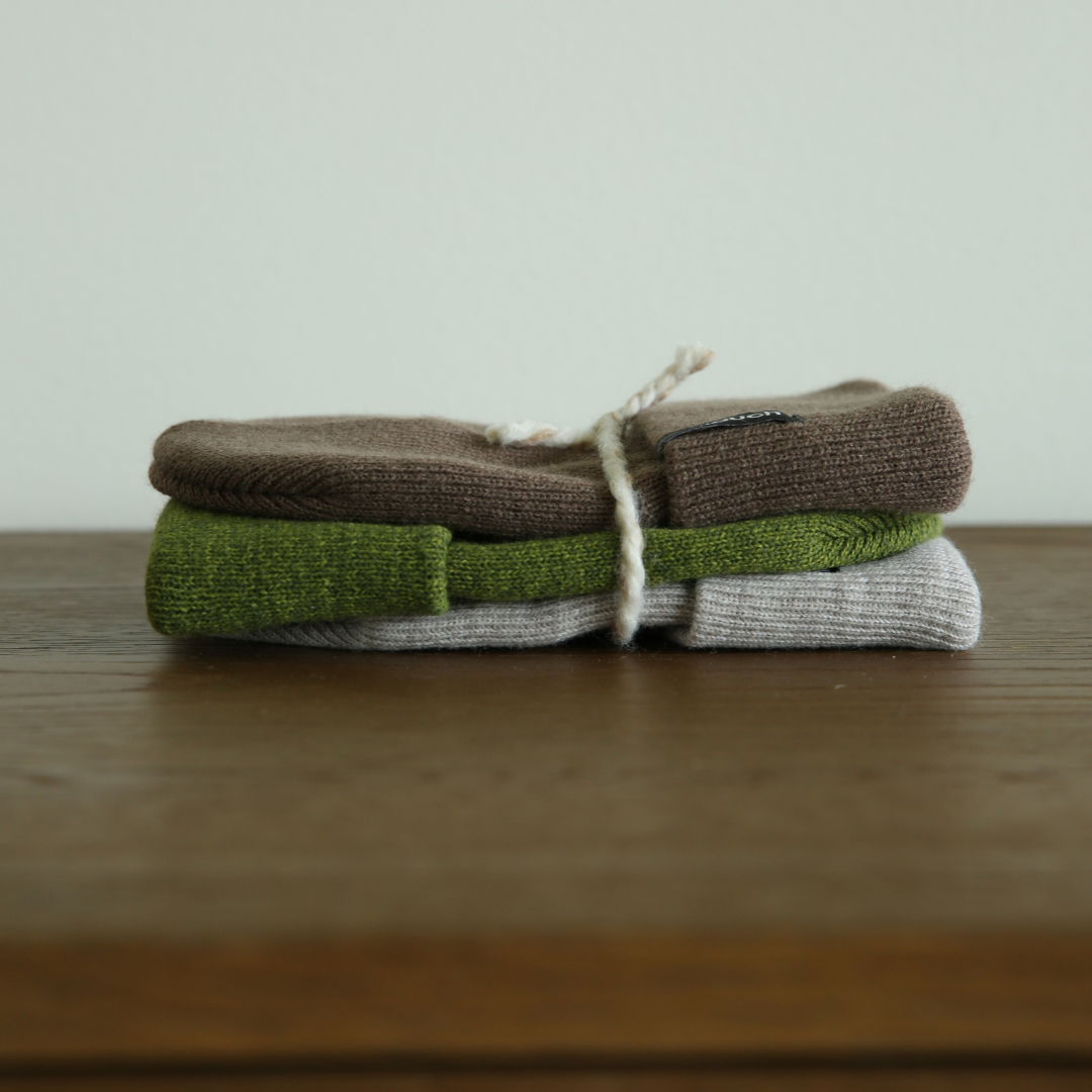 Toddler Beanie Bundle - Walnut, Heather Green, & Oat